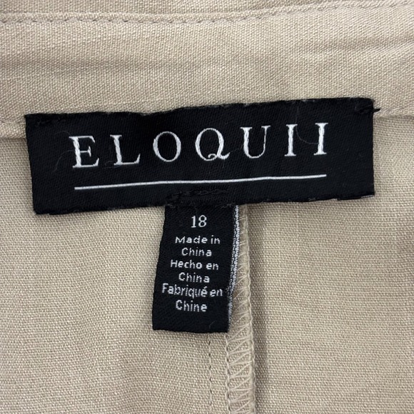 Work Casual Wrap Blouse Beige Tie Front Lightweight Top 18 Eloquii - Picture 2 of 14